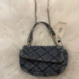 Stradivarius Blue Quilted Shoulder Bag